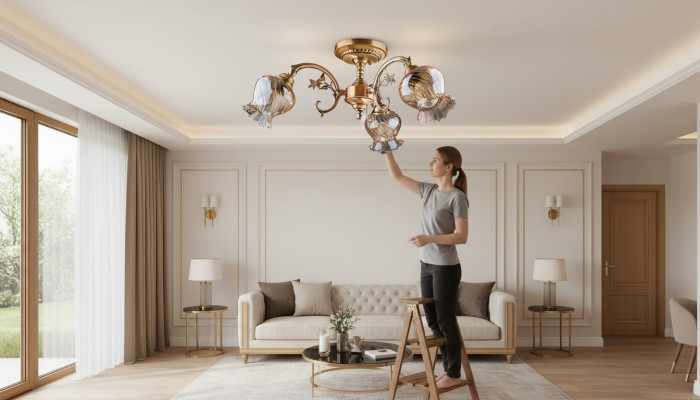 Lustre Plafonnier Lustre Plafonnier Lampes Verre Or Art