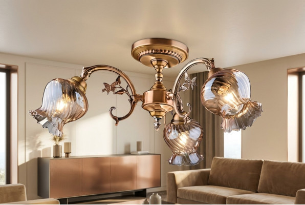 Lustre Plafonnier Lustre Plafonnier Lampes Verre Or Art