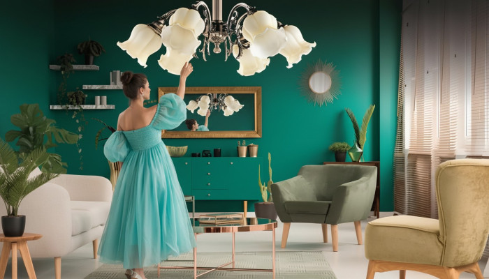 Lustre Lustre Lampe de plafond Lampes Argent Beige