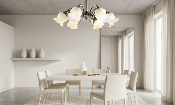 Lustre Lustre Lampe de plafond Lampes Argent Beige