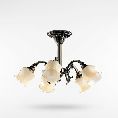 Plafonnier lustre Lustre Lampe de plafond Lampes Verre Gris Beige