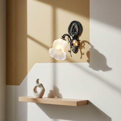 Lampe murale applique murale fleurs applique murale lustre appliques murales en verre gris