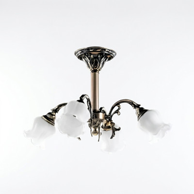 Lustre Plafonnier Fleurs Lustre Plafonnier Lampe Verre Gris