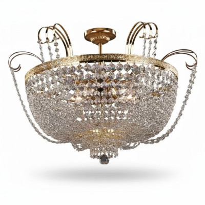 Lustre de luxe Plafonnier Lustre Lustre Lampe de plafond Or Lampe en cristal
