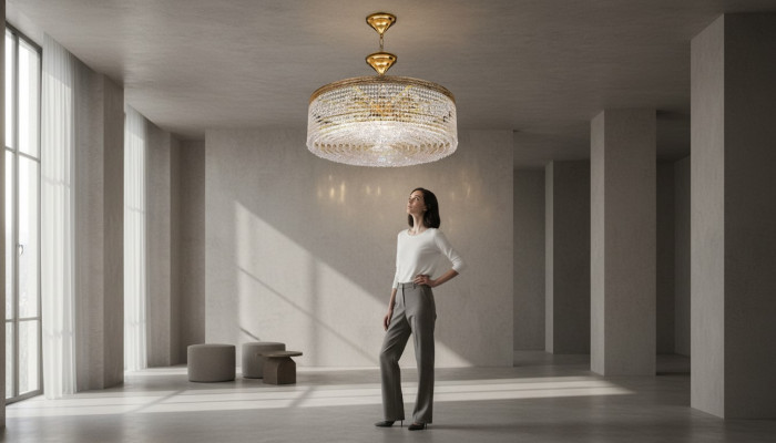Lustre de plafond de luxe lustre Lustre Plafonnier Or Lampe en cristal