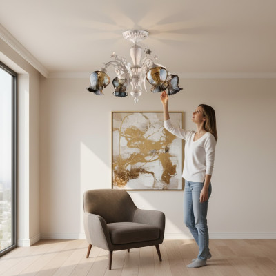 Lampe de plafond lustre plafonnier lustre lustre lampe en verre