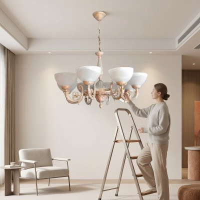 Lustre Luminaire Lustre Plafonnier Lampes Verre Beige Art
