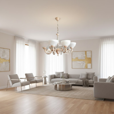 Lustre Luminaire Lustre Plafonnier Lampes Verre Beige Art