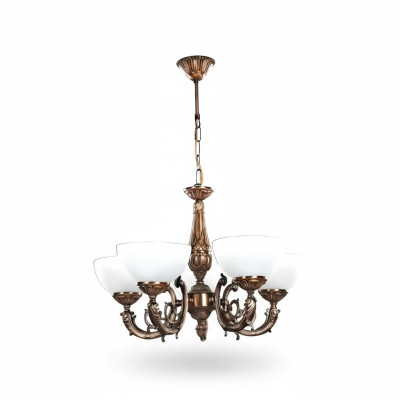 Lustre de plafond ancien en verre doré