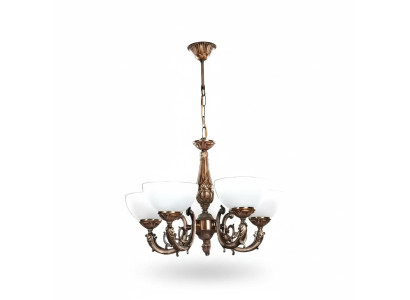 Lustre de plafond ancien en verre doré