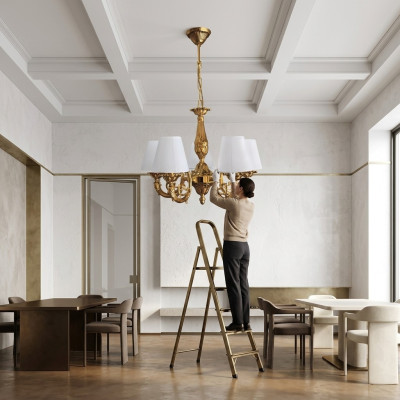 Lustre Lustre Plafonnier Lampes Zinc Or Art