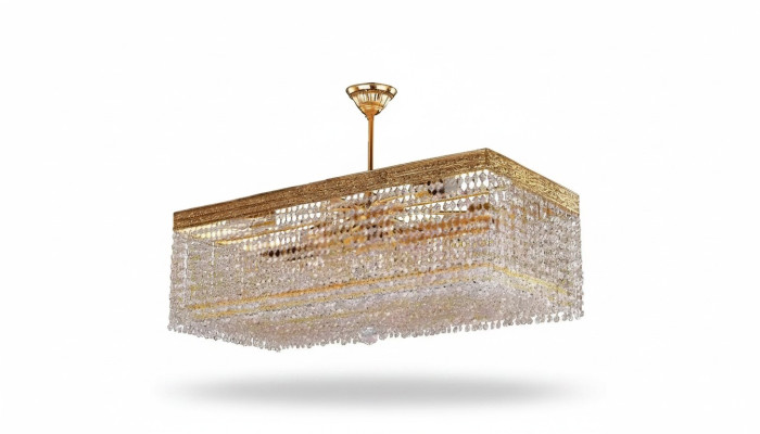 Lustre de luxe plafonnier Lustre Lampe de plafond Or Lampe en cristal