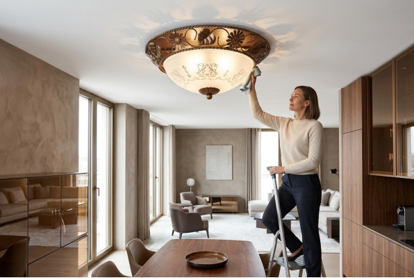 Lustre de plafond Lustre Lustre Lustre Plafonnier Lampes Verre Or Rond