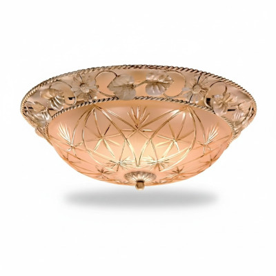 Lustre Plafonnier Lustre Lampe Plafond Lampes Verre Or Rond