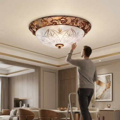 Lustre plafonnier Lustre Lustre Plafonnier Lampes Verre Or Art