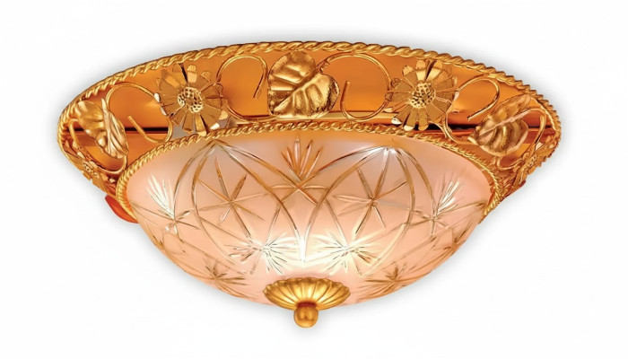 Lustre Lustre Lampe de plafond Or Verre Lampes Métal