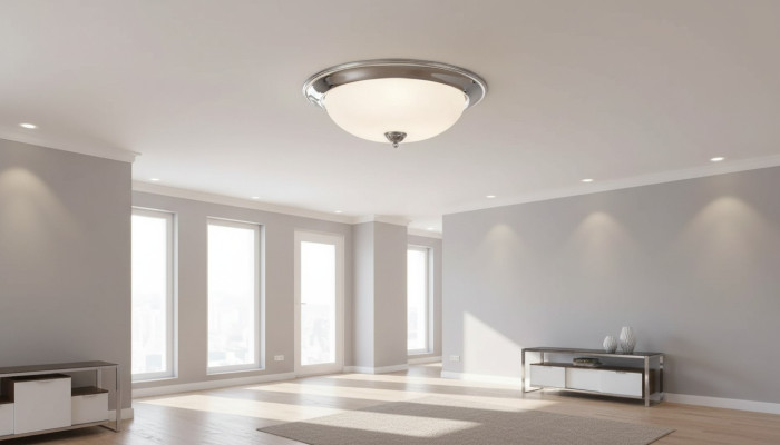 Lustre de plafond Lustre Plafonnier Lustre en verre argenté Luminaires ronds