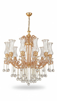 Lustre de plafond de luxe Chandelier Lustre Lustre Plafonnier Cristal Or