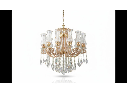 Lustre de luxe Cristal Lustre Chandelier Lustre Plafonnier Lampe en or