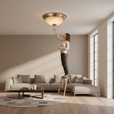 Lampes Lustre Lustre Lampe de plafond Or Verre neuf