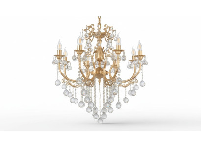 Lustre en cristal de luxe Plafonnier lustre en cristal Lampe de plafond Lampadaire doré