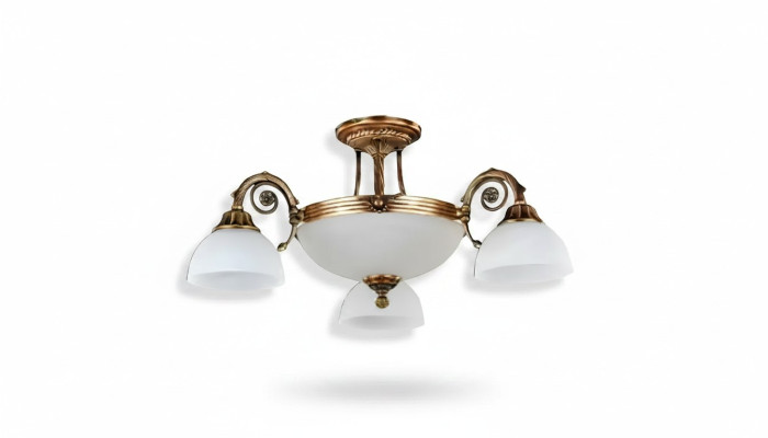 Lampes luminaire Plafonnier Lustre Lustre Blanc Lustre en verre Or