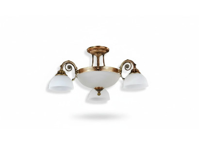 Lampes luminaire Plafonnier Lustre Lustre Blanc Lustre en verre Or
