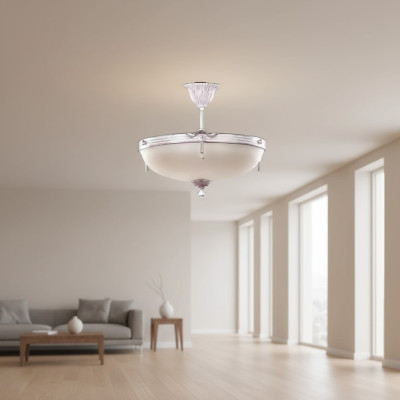 Plafonnier lustre Lustre moderne Lampe de plafond Verre blanc Lampes