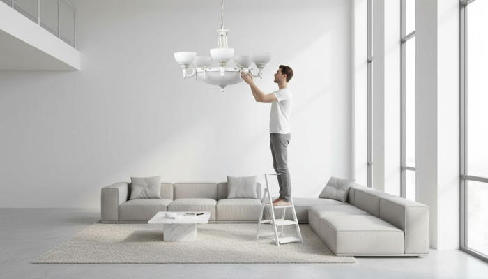 Plafonnier Lustre Lustre Lampe de plafond Verre Blanc Lampes 70x77cm