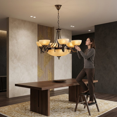 Lustre plafonnier Lustre moderne Lustre Plafonnier lampe en verre beige