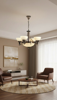 Lustre Plafonnier Moderne Lustre Plafonnier en Verre Beige Lampe