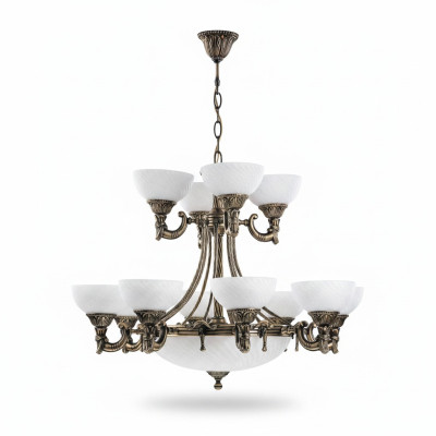 Lampe de plafond Plafonnier Lustre Lustre Verre Blanc Lampes Style Antique