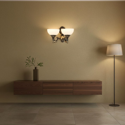 Lampe murale Lumières murales Lampe murale d'art Lustre Lampes murales Verre blanc