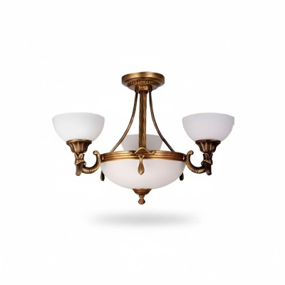 Lustre classique blanc lampe de plafond design doré chandelier