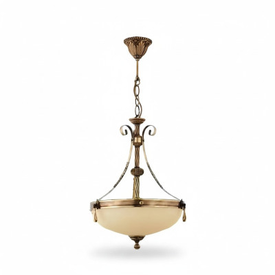 Lustre Plafonnier Lampe Lampe de plafond Chandelier Verre Beige Art