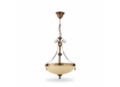 Lustre Plafonnier Lampe Lampe de plafond Chandelier Verre Beige Art