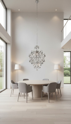 Lustre de luxe Plafonnier Lustre en cristal argenté