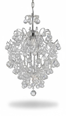 Lustre de luxe Plafonnier Lustre en cristal argenté