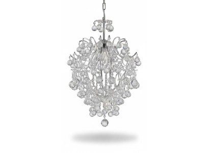 Lustre de luxe Plafonnier Lustre en cristal argenté