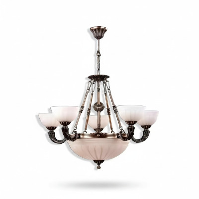 Lustre de plafond blanc Lampe lustre Plafonnier en verre Art