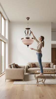 Lustre de plafond en or Lustre Plafonnier en verre marron