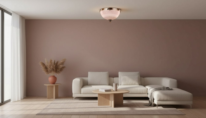 Lustre Plafonnier Plafond Lampe Lustre Verre Marron Art