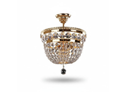 Lustre de luxe rond plafonnier Lustre Lustre en cristal doré de style artificiel