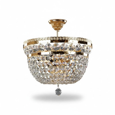 Lustre de luxe Lustre Lampe de plafond Or Cristal Art