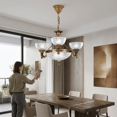 Lampe de plafond Lustre Lampe de plafond Lampe Lustre Verre Gris Or