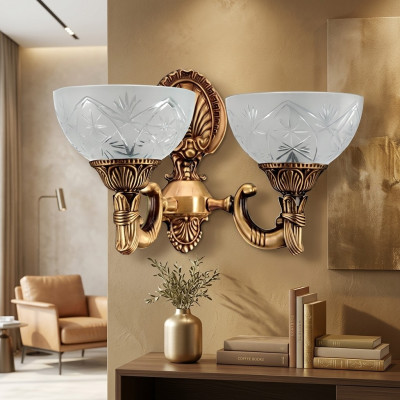 Applique murale Lampes murales Art Lampe murale Lustre Appliques murales Or Verre