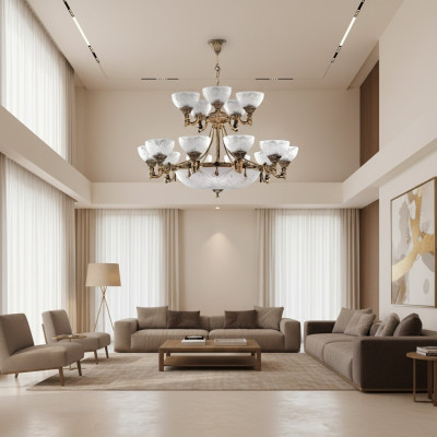Lustre Lampe de plafond Lustre Lampe de plafond Verre Gris Lampes