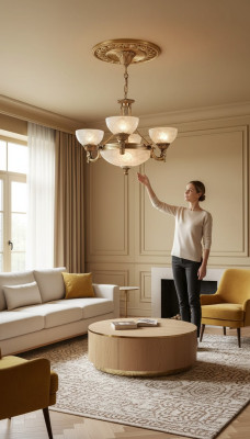 Lustre Lampe de plafond Lustre Plafonnier Lampe Verre Gris Or