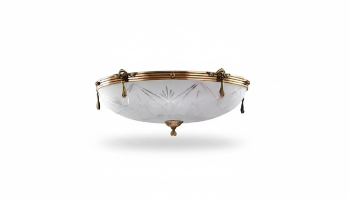 Lustre Lampe de plafond Gris Lustre Verre Or