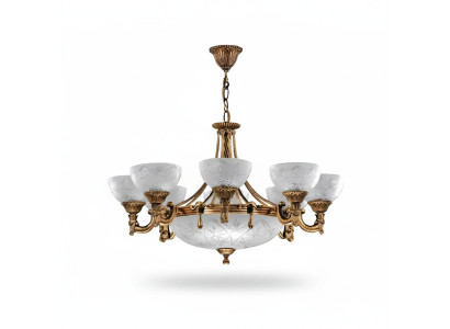 Lustre de plafond Lustre Plafonnier Lampe Suspensions Verre Or Gris